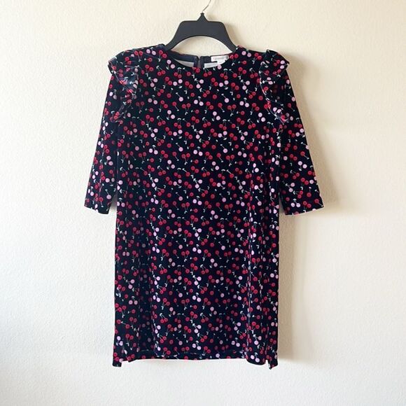 J Crew Crewcuts Velvet Cherries Shift Dress - Picture 2 of 14